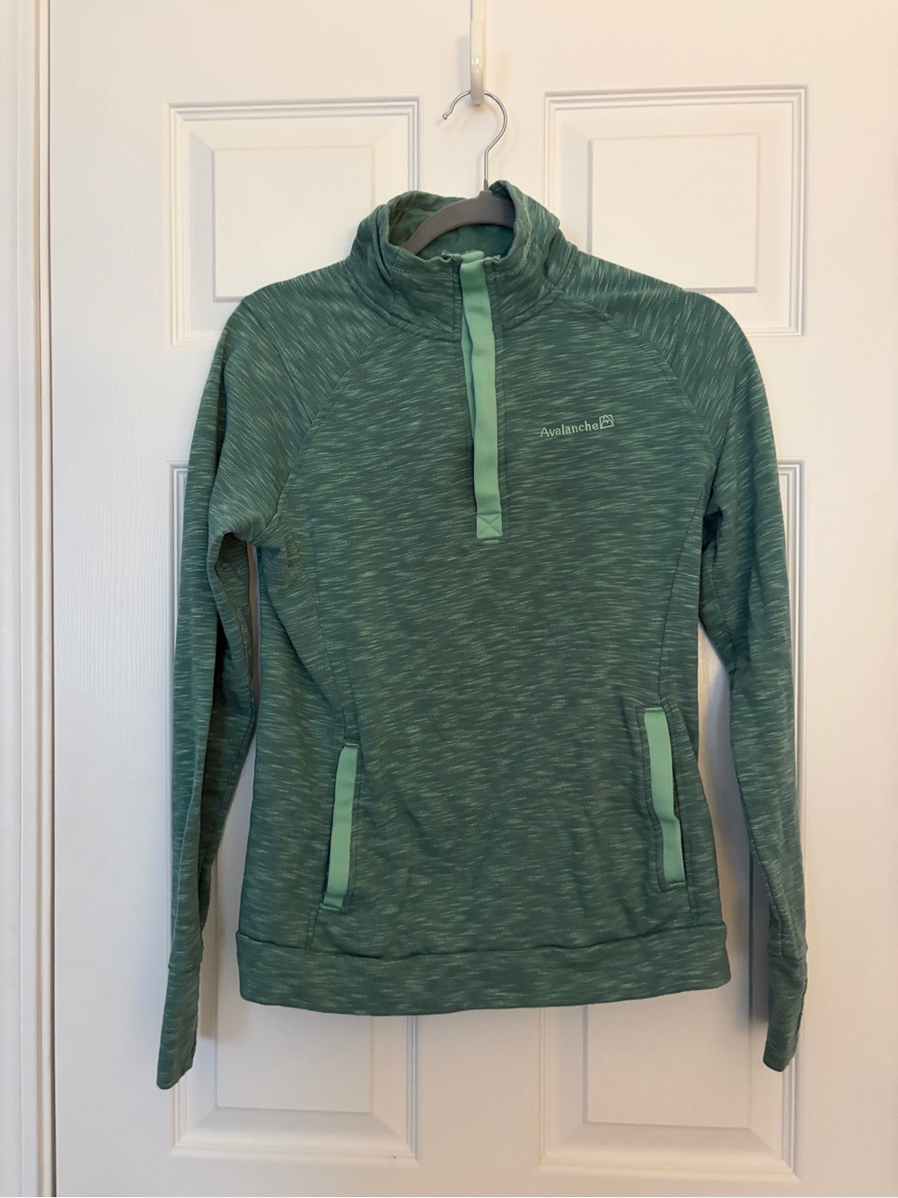 Avalanche Women's Green Heather Quarter-Zip Pullover with Mint Accents
